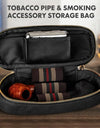 Tesonway-PU Leather Pipe Pouch, Pipe Case, Bag for 2 Pipes and Pipe Cleaners Screens Tamper, Smoking Pipe Accessories