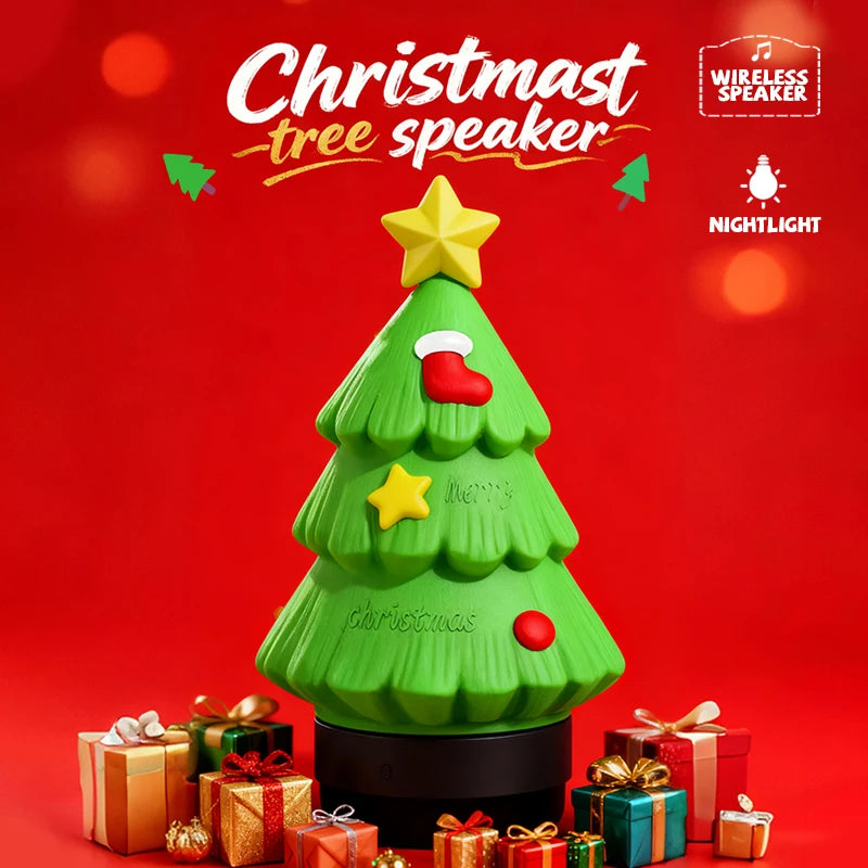 Christmas Eve Light Mini High Fidelity Bluetooth 5.3 Speaker TWS Connection Stereo Rechargeable LED Desk Lamp Christmas Gift