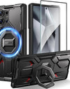 For Samsung Galaxy S24 Ultra Case with Ring Stand & Camera Cover Kickstand Drop Shockproof Rugged Protection MagSafe Phone Case