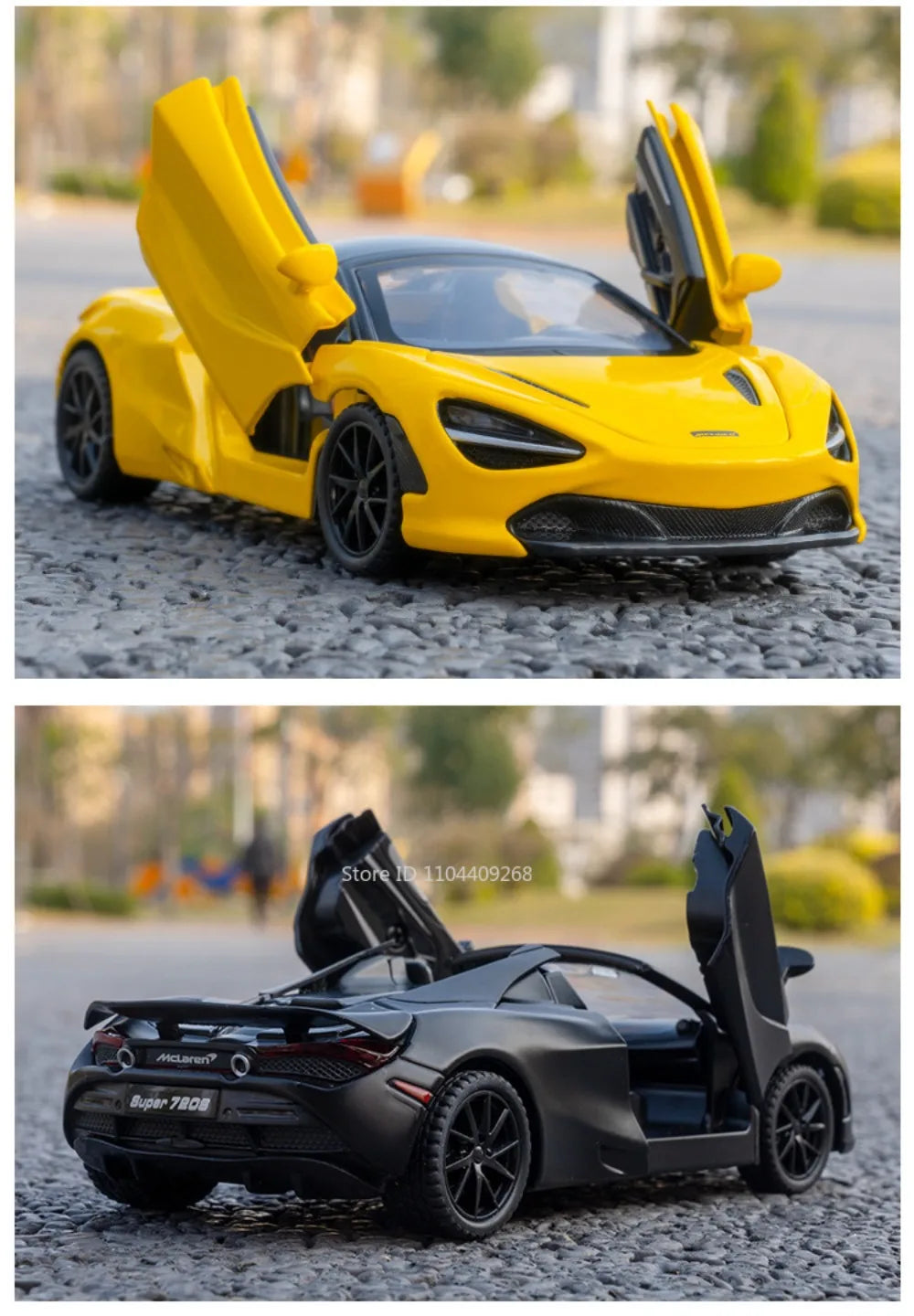 1:32 720S Senna Sports Car Model Toy Doors Opened Metal Die-cast Sound Light Miniature Vehicles Models Boys Collection Gifts