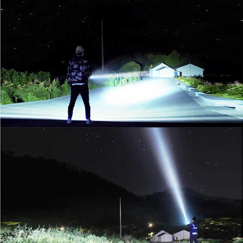 P70 LED Flashlight High Power USB Rechargeable Torch 26650 Battery Waterproof Outdoor Camping Light