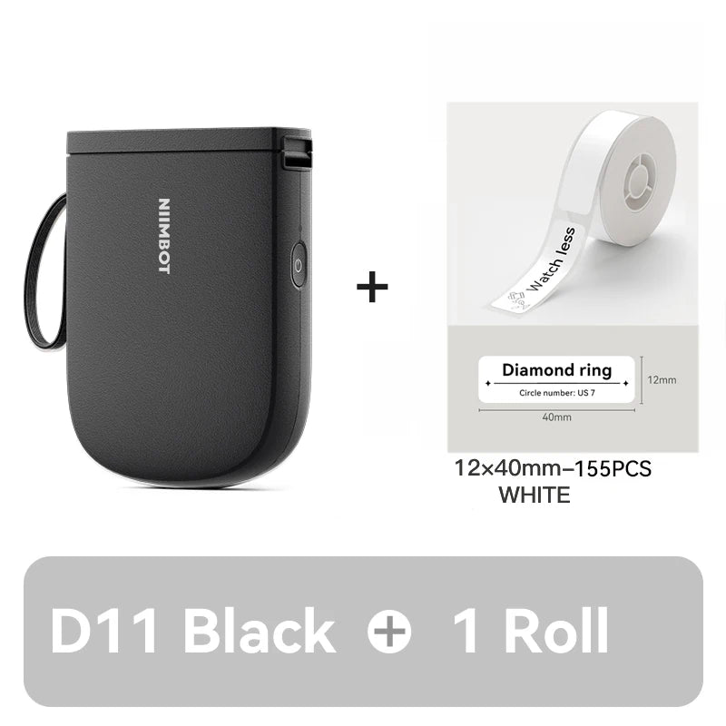 D11 Mini Thermal Label Printer 300DPI, Bluetooth Wireless Sticker Maker Portable Inkless Label Printer for Home & Office