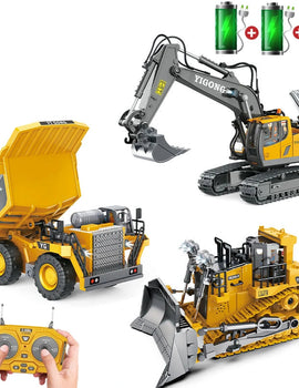 Remote Control Excavator 4x4 Alloy Dump Truck Bulldozer Radio Model RC Car Construction Vehicle Toy  Gifts