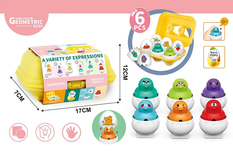 Eggs Toy 3D Puzzle Montessori Learning Education Math Toys Shape Match Smart Game For  Educational Easter Gifts