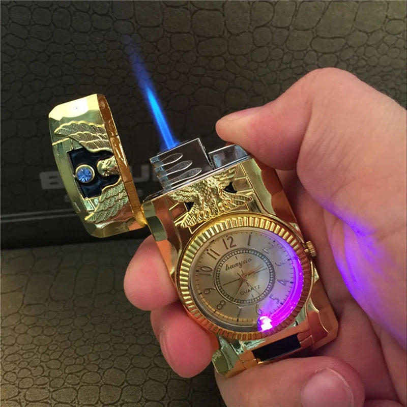 Turbo Jet Flame Lighter Compact Butane Torch for Cigars Cigarettes Windproof Direct Fire Lighter Ideal Gift for Men