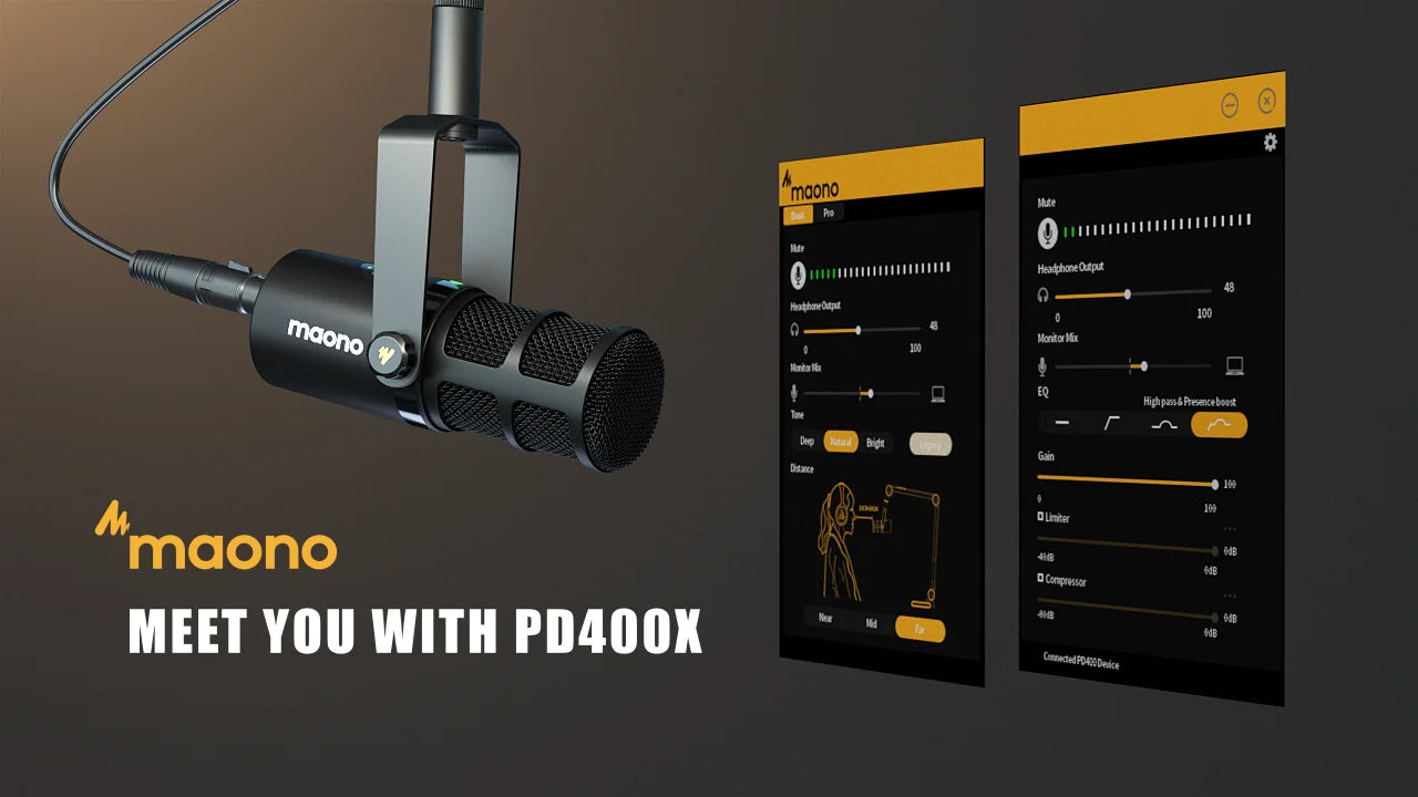 USB/XLR Dynamic Microphone All Metal With One-Touch Mute Headphone Jack And Volume Control For Podcasting Streaming PD400X