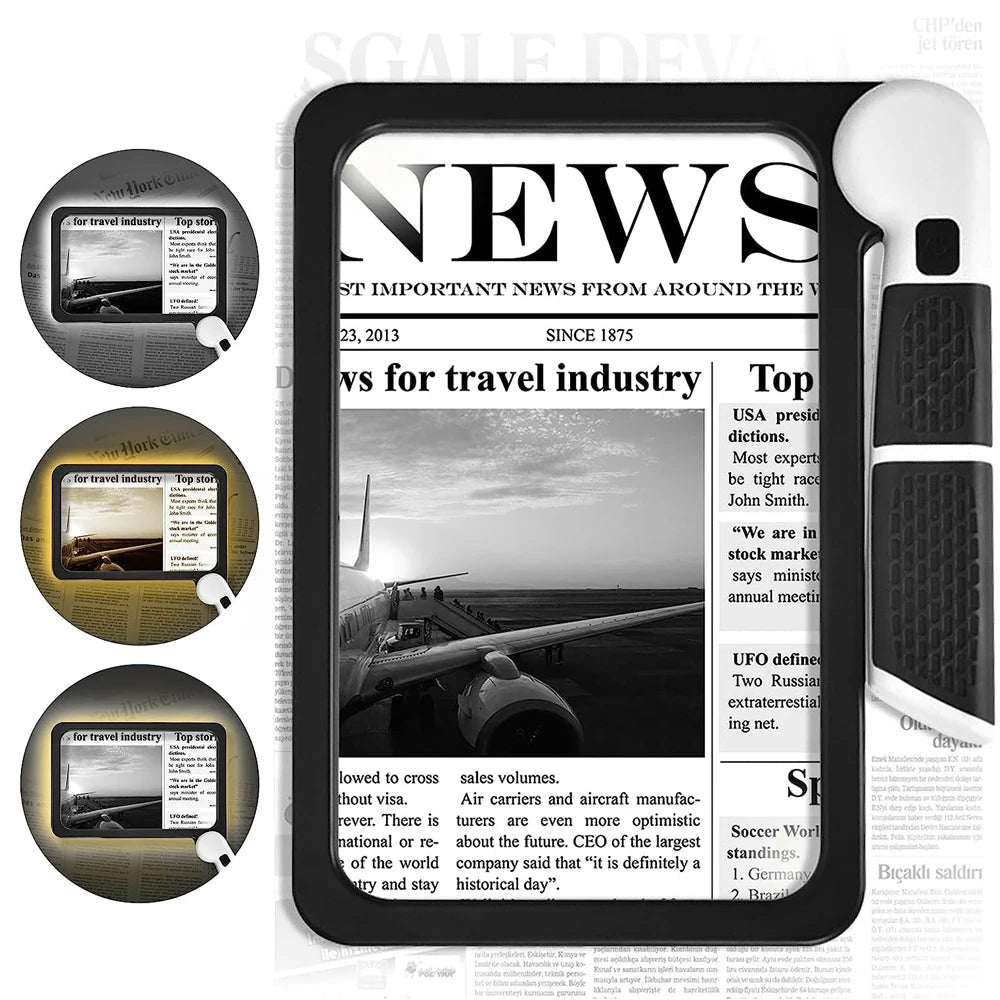 5X LED Handheld Magnifying Glass with 48 Lights Foldable Reading Magnifier