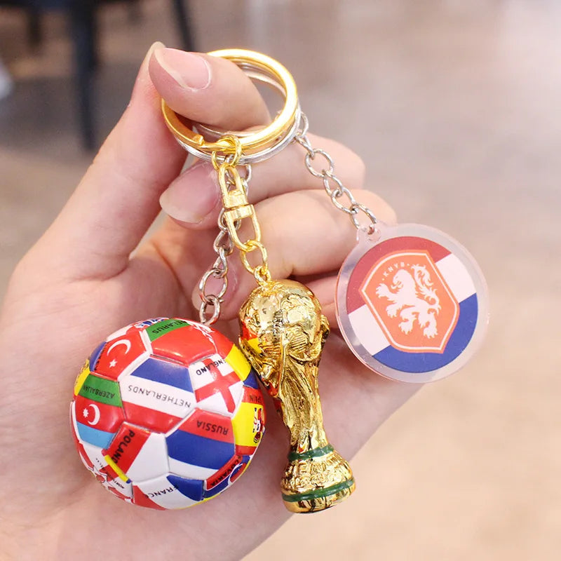 2026 Football Trophy Car Keychain Soccer Fan Bag Charm Souvenir