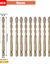 Hex Masonry Drill Bits 1/4 Shank Titanium Steel Metal Cross Drill For Glass Ceramic Concrete Brick Hard Drill Bit Tool