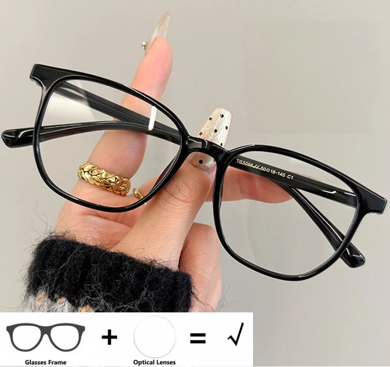 Retro Square Blue Light Blocking Progressive Multifocal Prescription Glasses