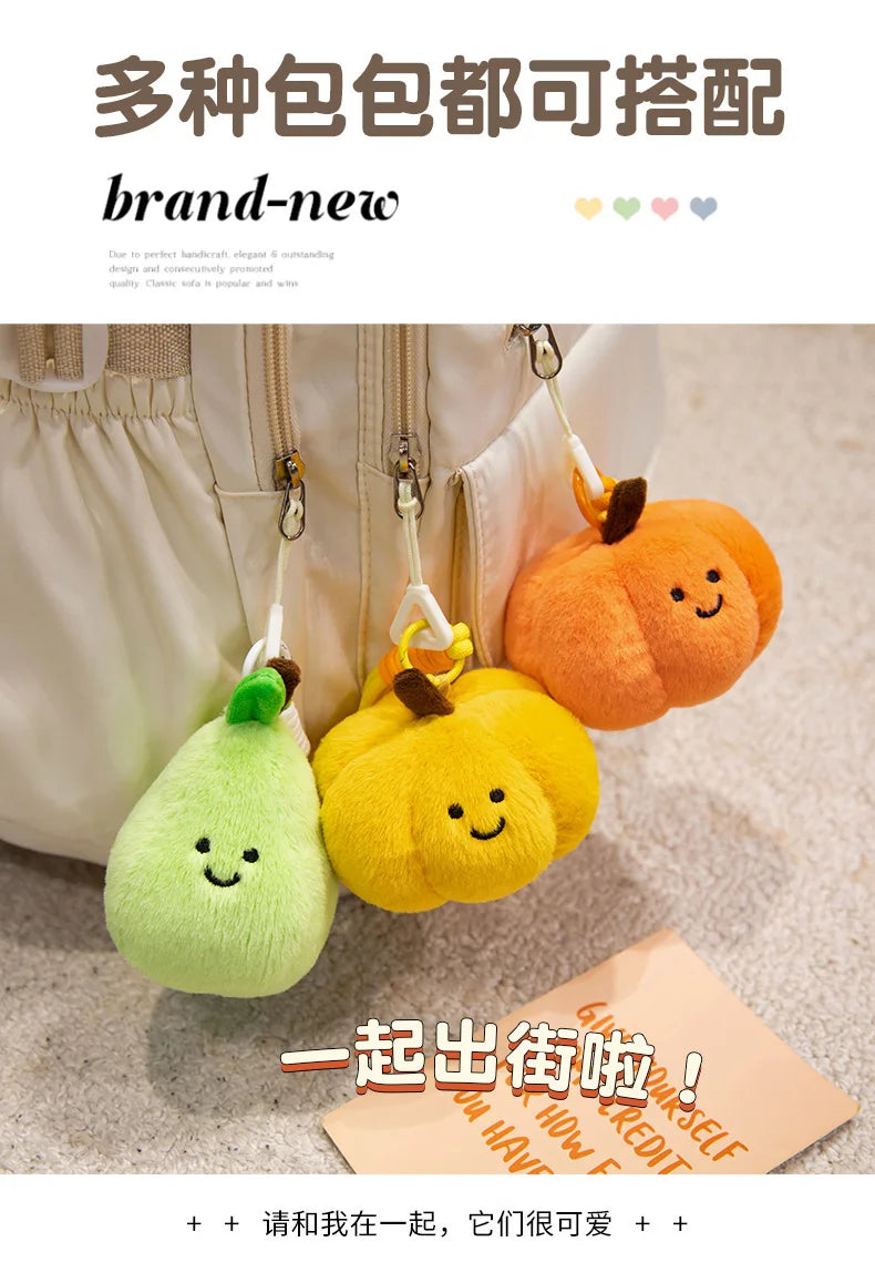 Cute Fruit and Vegetable Plush Pendant Backpack Charm