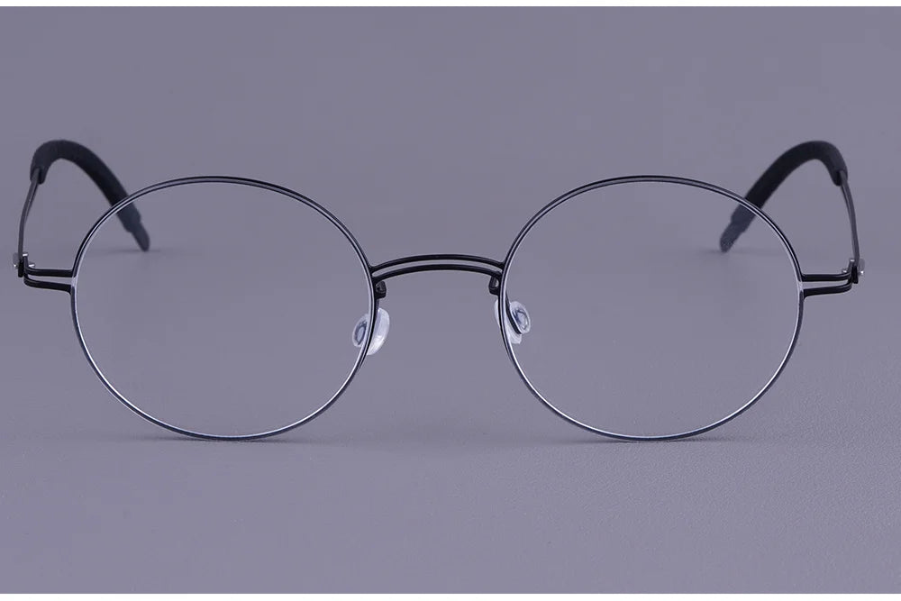 Round Screwless Pure Titanium Eyeglasses Frame