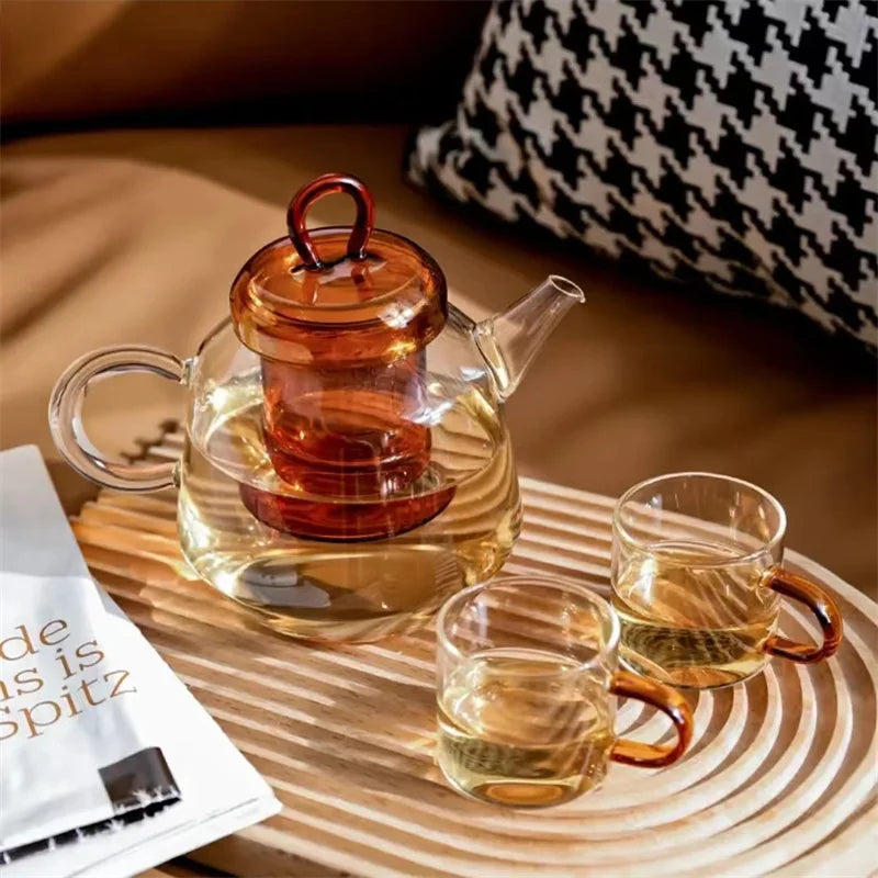 750ml Heat-Resistant High Borosilicate Glass Teapot With Tea Infuser Afternoon Tea Boiling Puer Flower Tea Pot Teaset Teaware