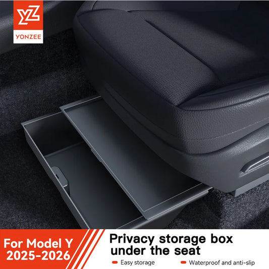 Under Seat Storage Box Drawer Organizer for Tesla Model Y Juniper 2025 2026