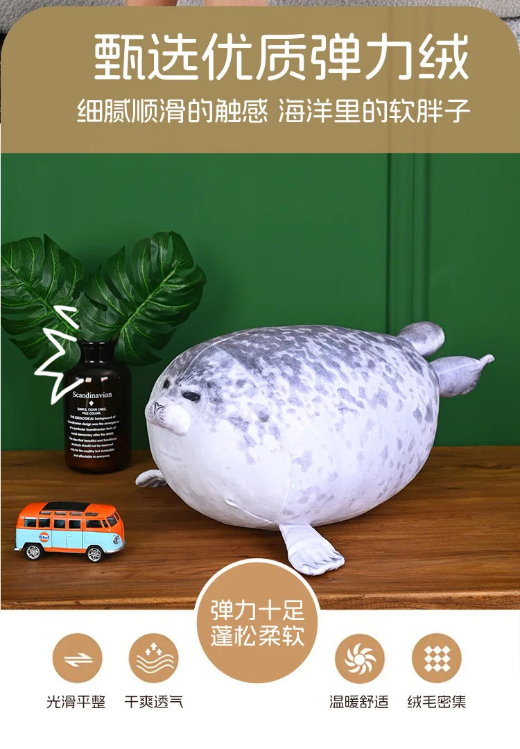 70cm Kawaii Seal Stuffed Animal Seal Plush Toy Soft Cuddly Baby Seal Doll Kids Birthday Gift Plushie Stuffed Animal Pillow