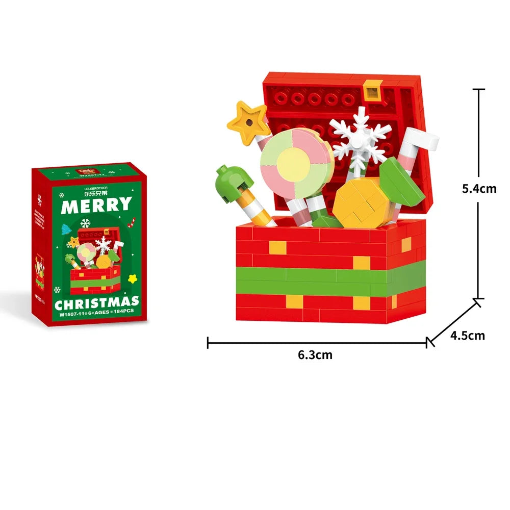Knew Built Christmas Micro Mini Building Blocks Toys - Santa Claus, Christmas Tree, Reindeer, Snowman Elements - Perfect Gifts