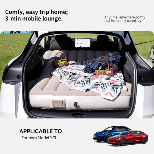 Self Inflating Car Mattress for Tesla Model Y Juniper 2021 2026 Inflatable Travel Camping Bed