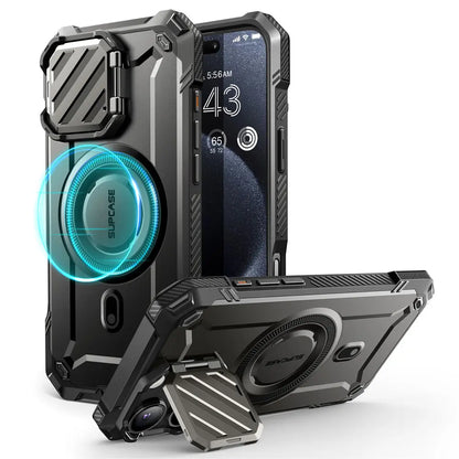 For iPhone 16 Pro Max Case 6.9" 2024 UB Mag XT Heavy Duty Rugged Strong Magnetic Phone Case with Camera Cover Kickstand