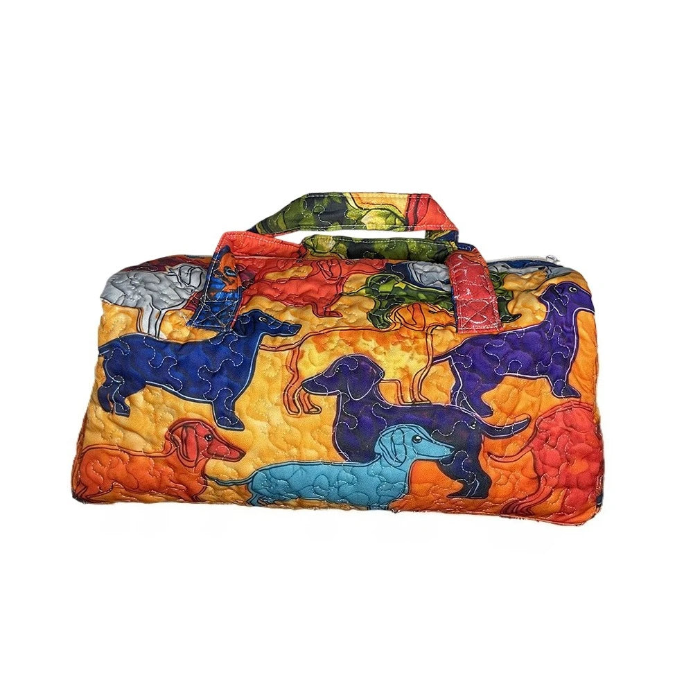 3D Print Quilted Dog Travel Bags Artistic Pet Dog Lovers Durable Weekend Gym Yoga Unique Dachshund Corgi French Bulldog Design