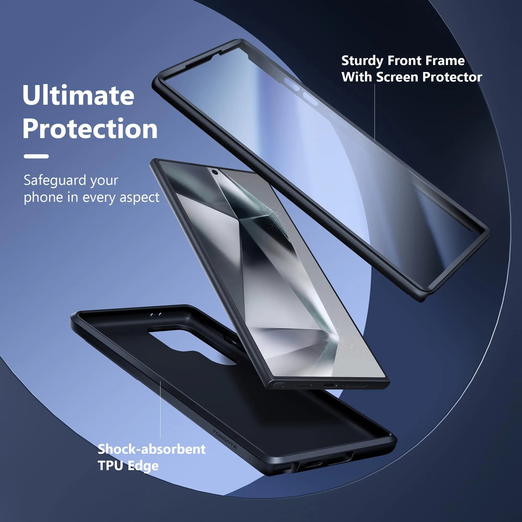 For Samsung Galaxy S24 Ultra Case with Camera Cover Screen Protector Military Drop Protection Shockproof Slim Matte Phone Case