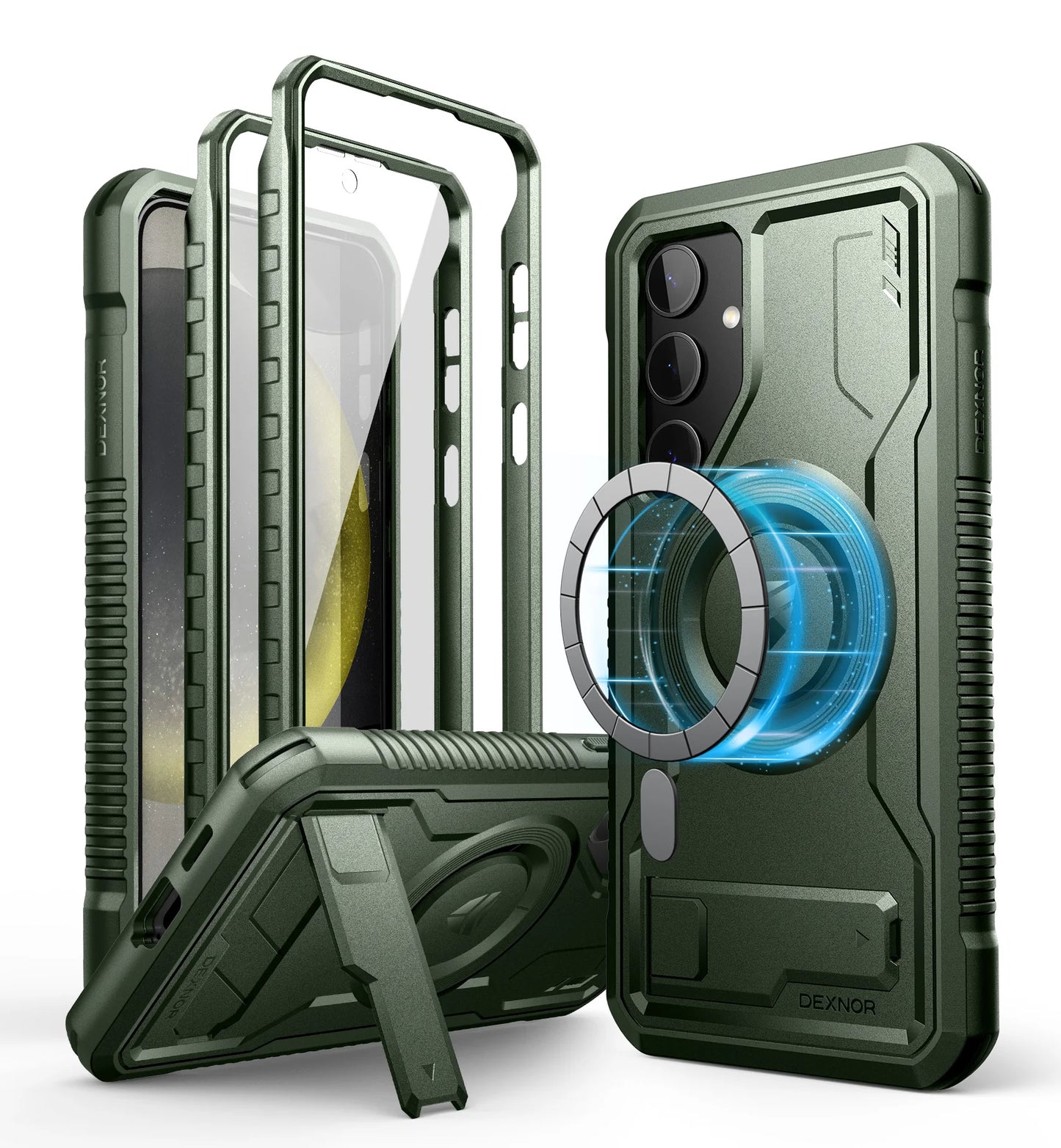 For Samsung Galaxy S24 + Plus Case holder For MagSafe Shockproof Rugged Bumper Cover Protective With Built in Screen Protector