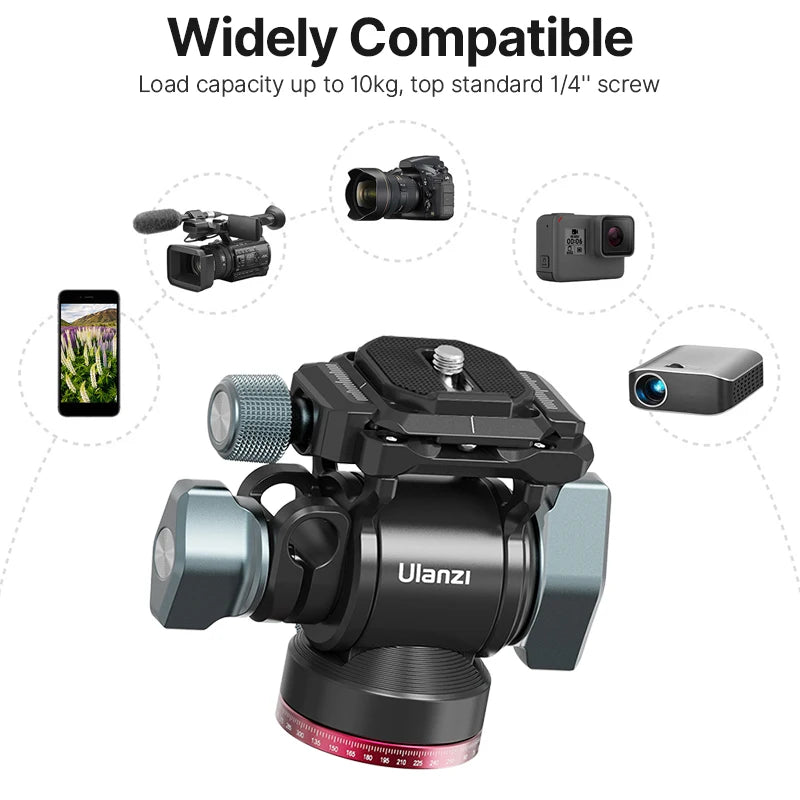 Panoramic Tripod Head Hydraulic Fluid Video Head For Tripod Monopod Camera Holder Stand Mobile SLR DSLR Camera