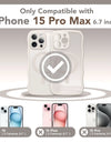 For iPhone 15 Pro Max Case Curly Wave Frame Shape Design Camera Protection Drop Shockproof Compatible with MagSafe Phone Case