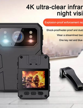 4K HD Mini Camera Police Recorder With Hd Ips Screen Hd Police Body Camera, Can Wear A Portable Body Camera