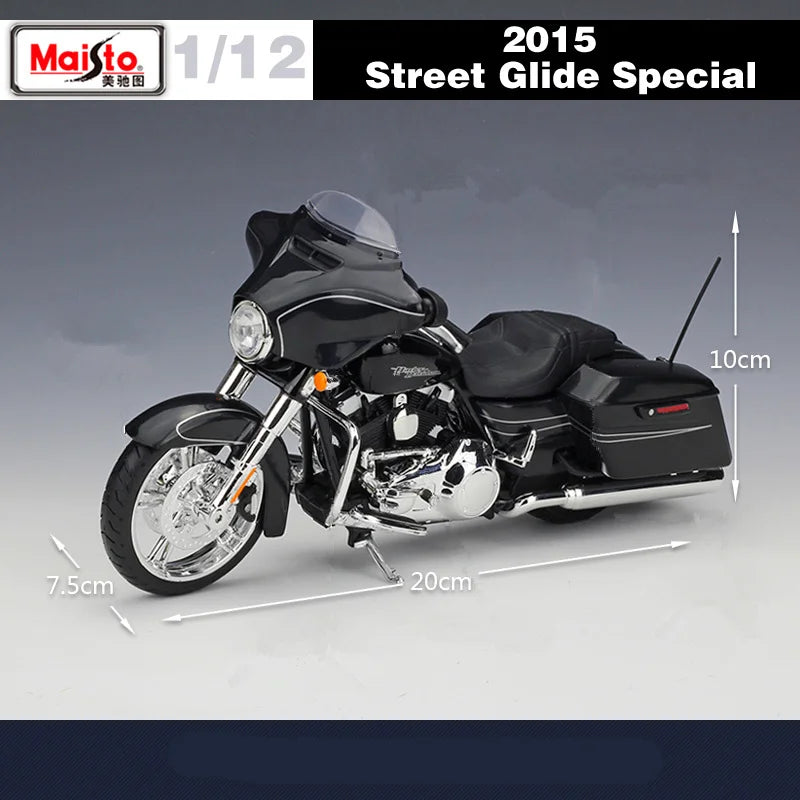 Diecast Harley Street Glide Special 2015 Motorcycle Model 1 to 12 Scale
