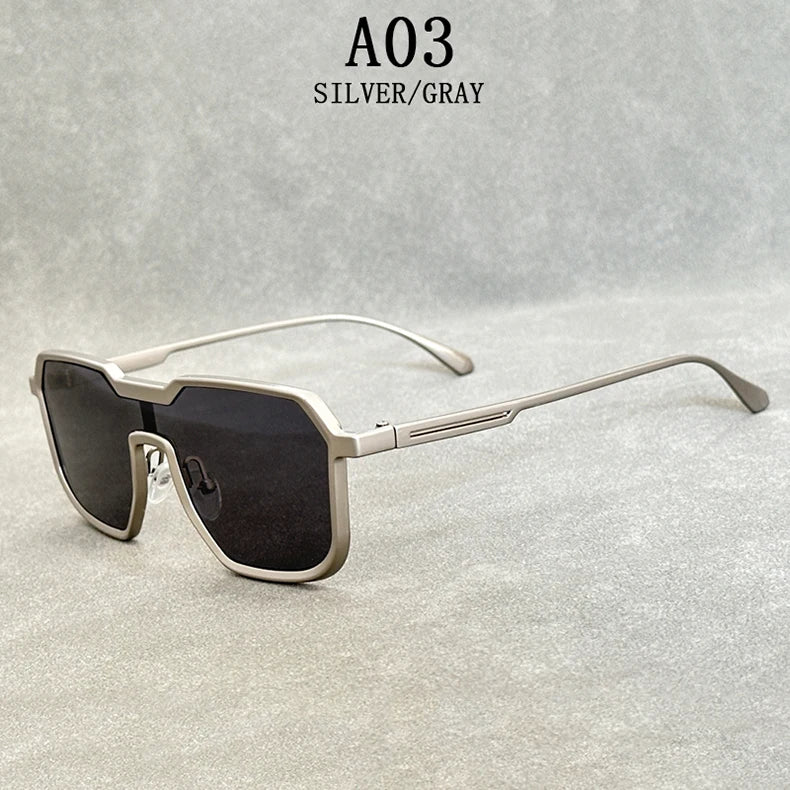 Square Steampunk Metal Sunglasses With UV400 Protection