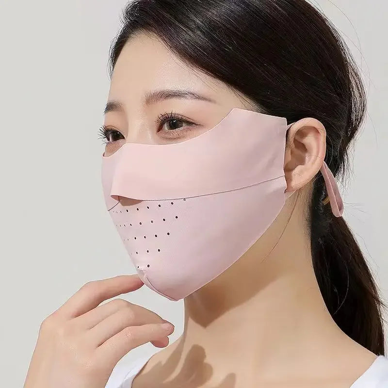 Breathable Sun Protection Face Mask For Men Women High Aesthetic Value Ice Silk Full Face Summer Sunshade Uv Protection