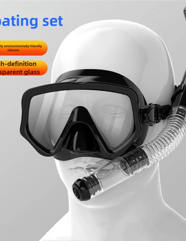 Dry Snorkel Set Diving Mask For Adults Tempered Glass Professional Panoramic Snorkeling Gear Swimming Training Snorkel Kit