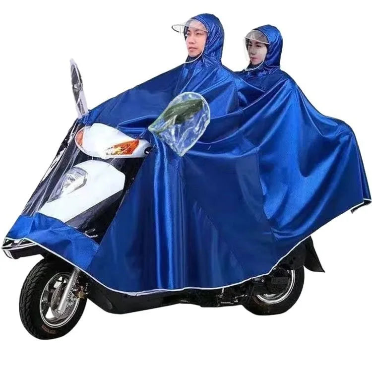 Large Double Person Waterproof Motorcycle Rain Poncho with Foot Coverage