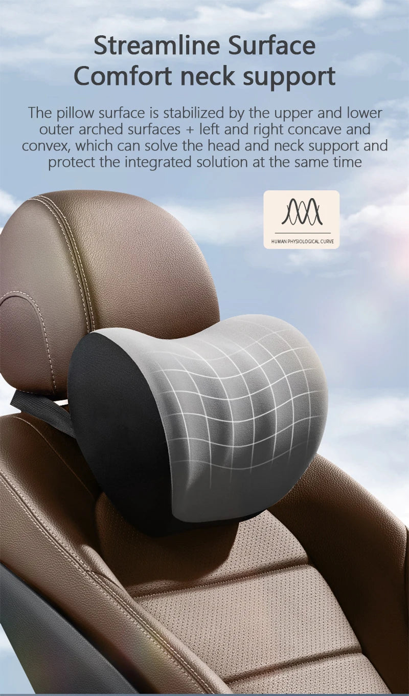 Car Electric Single Lumbar Single Headrest Vibration Massage Lumbar Support Neck Pillow Lumbar Cushion Car Seat Car Interior