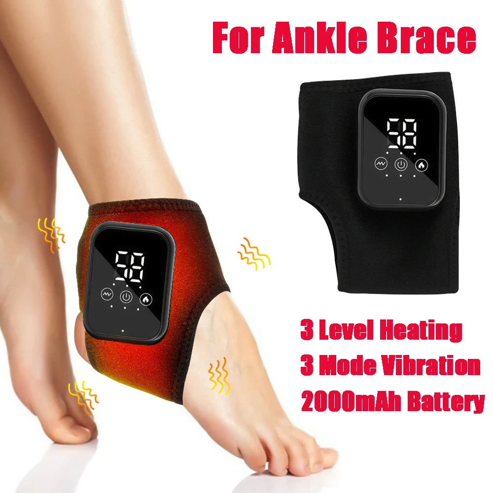 Electric Ankle Brace with Adjustable Hot Compress Vibration Massage Ankle Guard Band Carpal Tunnel Foot Protection Support Tool