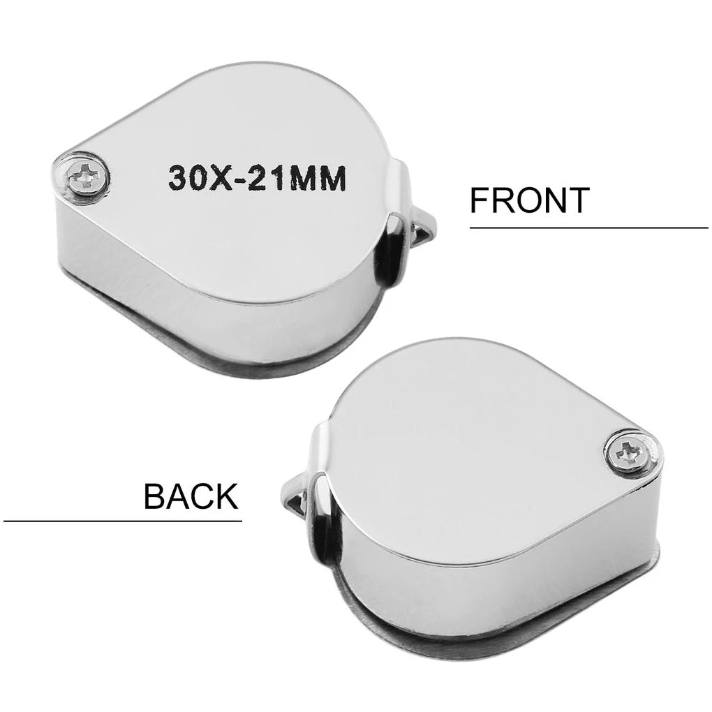10X 20X 30X Triplet Jewelry Loupe Pocket Magnifier Glass