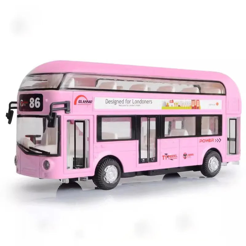 1/36 Double-decker Bus Model Car Toy Alloy Diecast Sound Light Metal Vintage London Autobus Models Toys Collection s Gifts