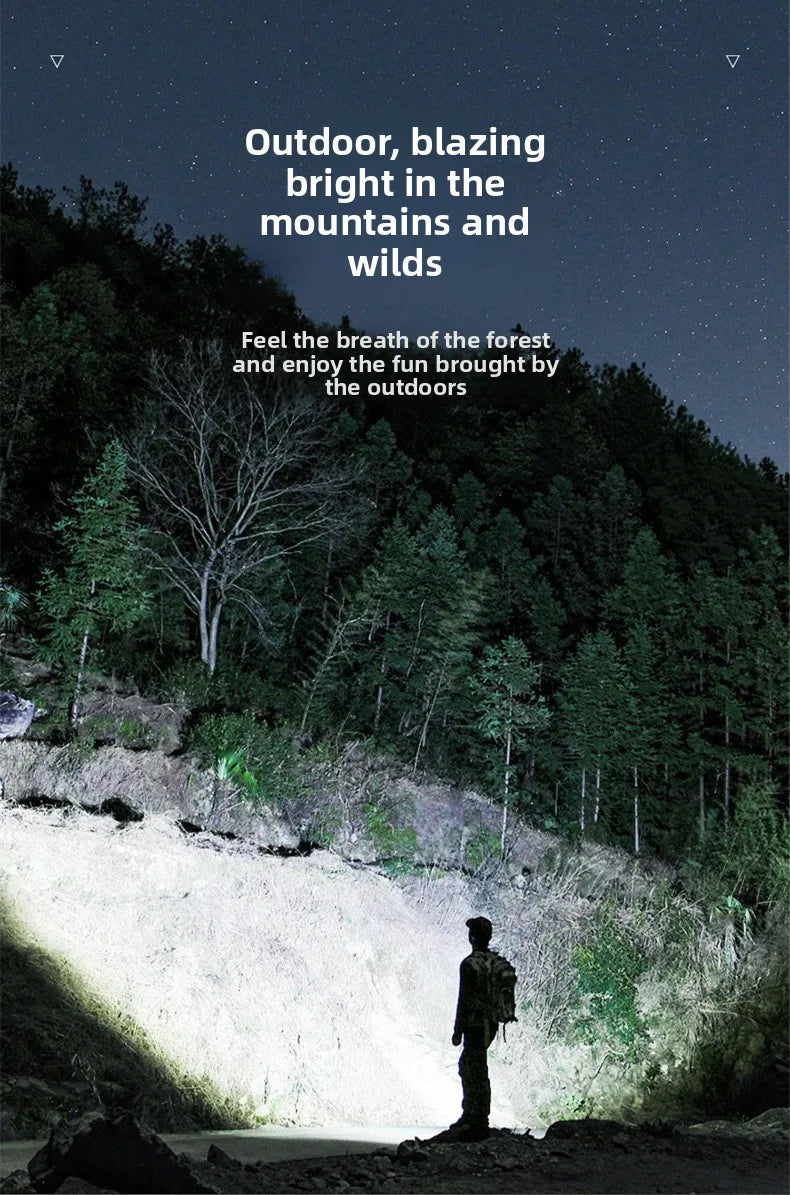 EDC-2 Portable LED Flashlight 2000LM Rechargeable Dual Switch Torch with Power Display