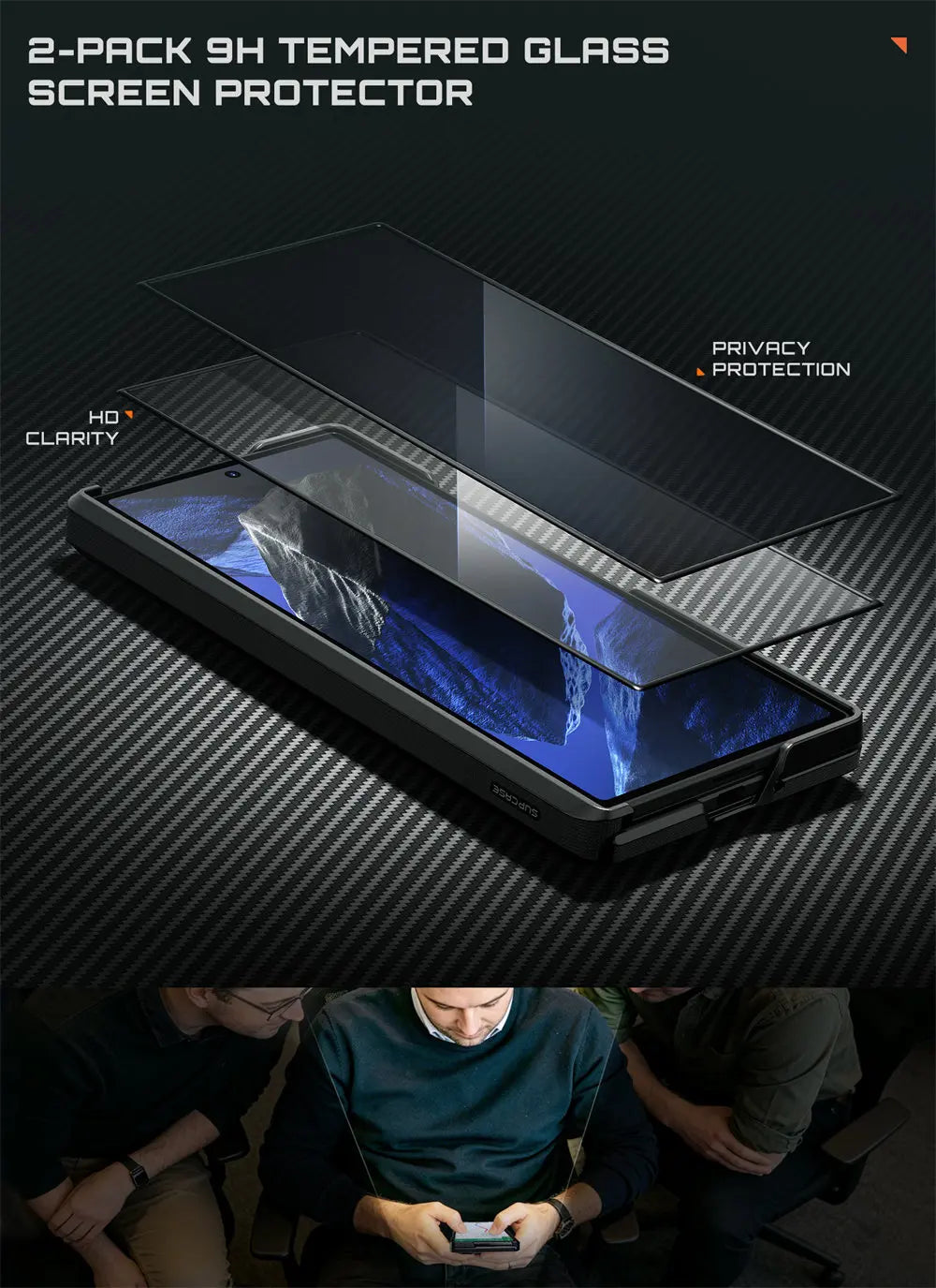 Full Body Rugged Phone Case with Magnetic Rotating Stand and Two Screen Protectors for Samsung Galaxy Z Fold 7 and Z Fold 8 Ultra