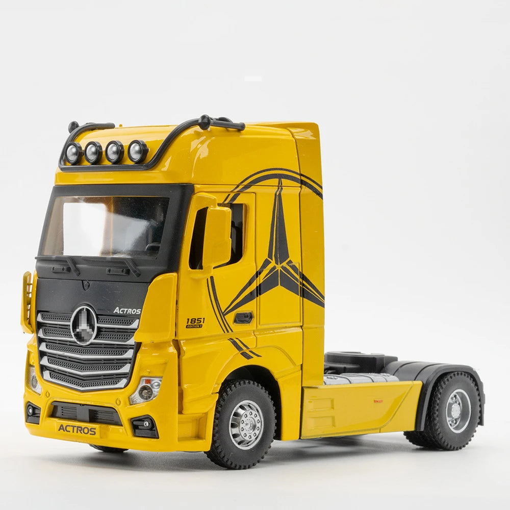 1/36 Alloy Container Trailer Truck Head Car Model Toy Diecast Metal Engineering Transport Vehicle Model Cars for ren Gifts