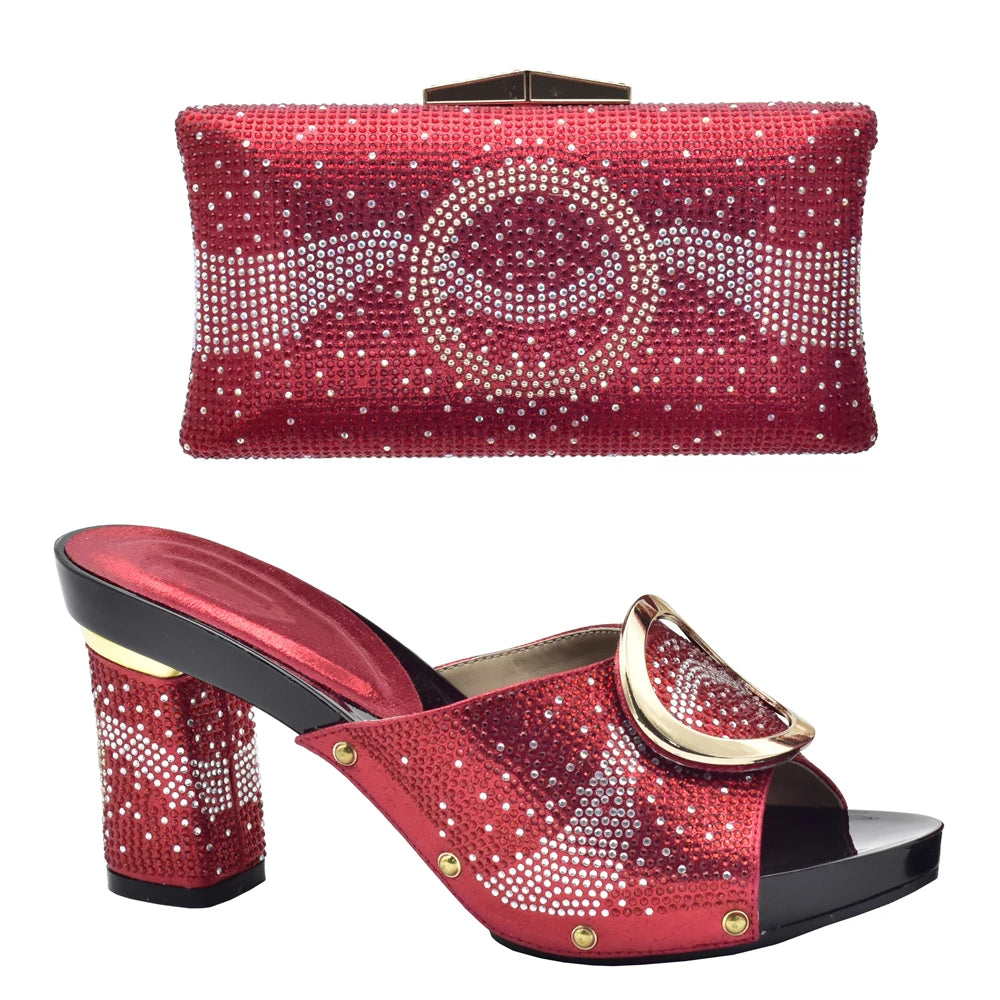 African Shoes and Bag Set for Party In Women Orange Color Italian Matching Shoes and Bag Set African Wedding Shoes and Bags