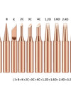 10Pcs Soldering Iron Tip Pure Copper 900M Soldering Iron Head Set Inside Hot Bare Copper Electric Soldering Iron Welding Tools