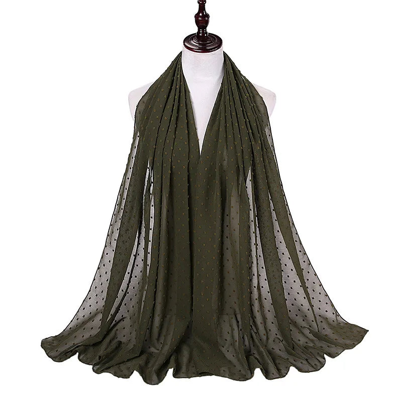 70*175cm Muslim Chiffon Hijab Shawls Scarf Women Solid Color Head Wraps Women Hijabs Scarves Ladies Foulard Femme Muslim Veil