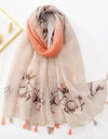 Floral Brand Scarf Luxury Designers New Style Women Elegant Scarves Hug Shawls Pink Purple Scarf Bandana Fashion Design Shawls