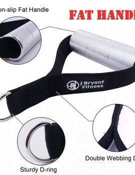 Fat Heavy Duty Grip Gym Exercise Metal Handles D-ring Arm Wrestling Training for Cable Machine Attachment Fitness Equipment