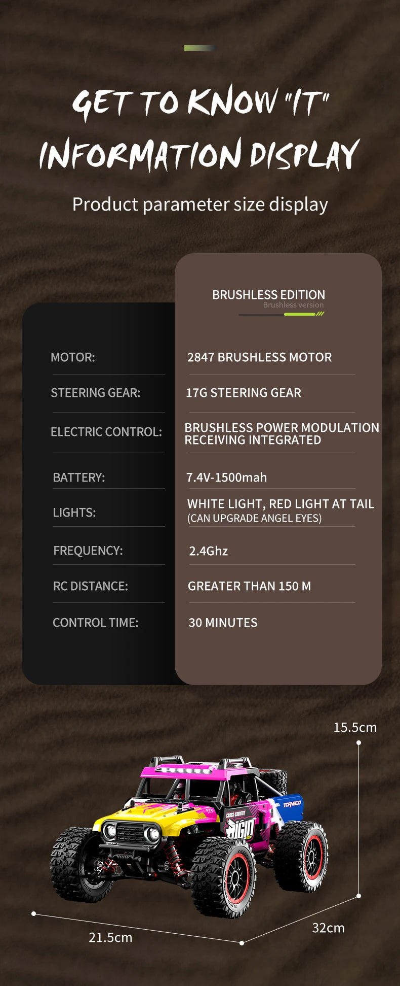 RC Car 4WD Thunder High Speed off-road vehicle Brushless four-wheel drive Thunder off-road vehicle RC Toy