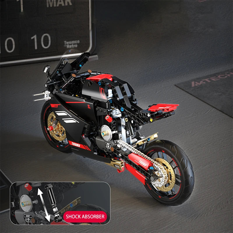 1:8 City Speed Racing Motorcycle Building Set DIY Bricks Model Kit for Adults STEM Buiding Blocks Toys Gifts 426pcs