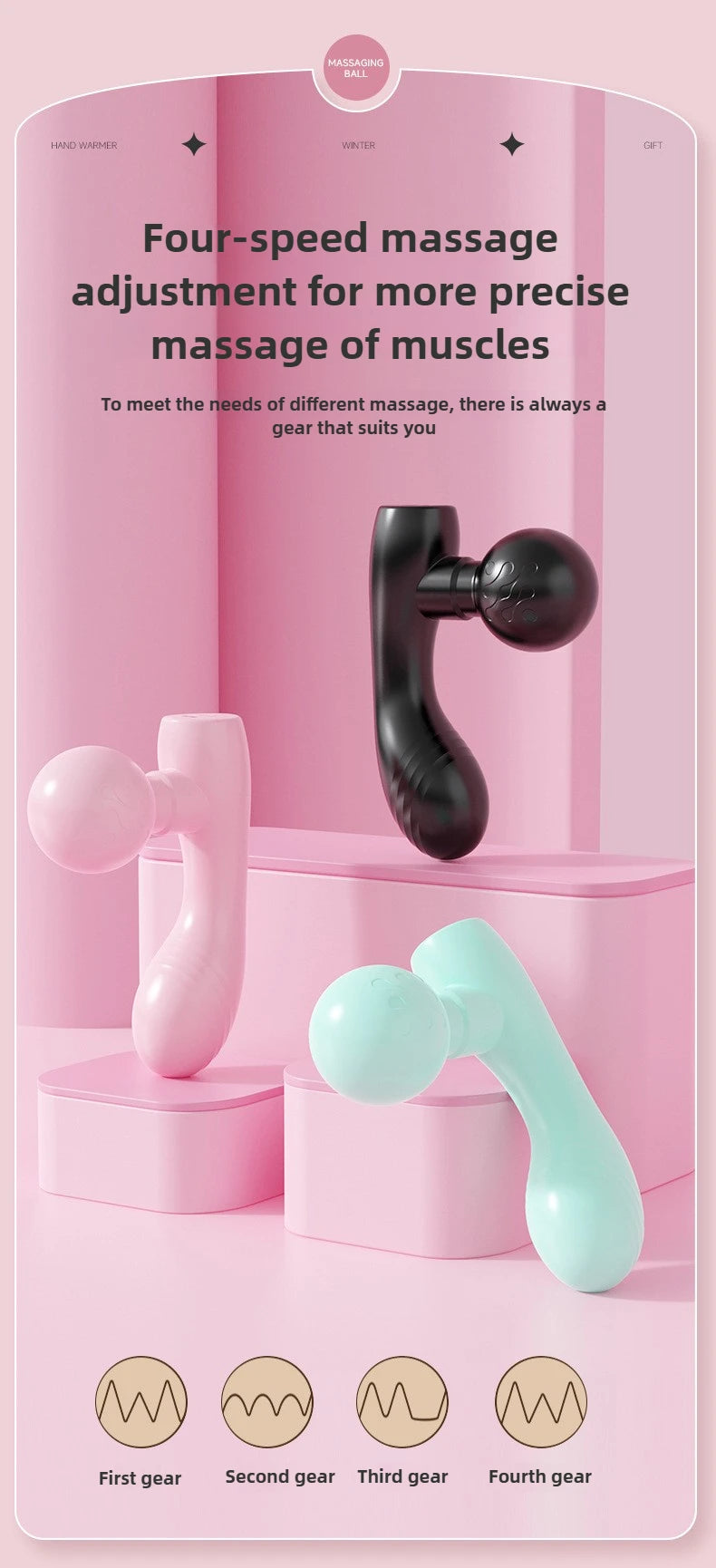 Mini Fascia  Vibrating Fast Rechargeable Dual Head Both Portable mini Muscle Relaxation Full Body Universal Massage