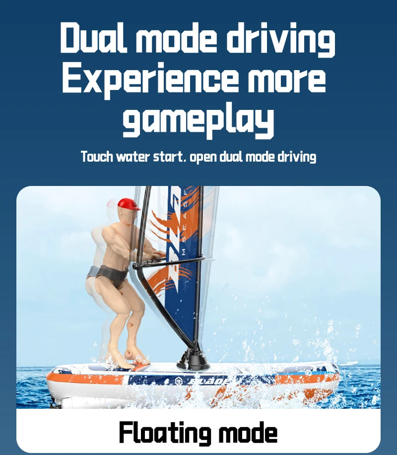 Rc Boat Sailboat Yachting Kayaking Remote Control Sailing Rowing Boat Paddling Summer Pool Waterproof Water Competition Toy