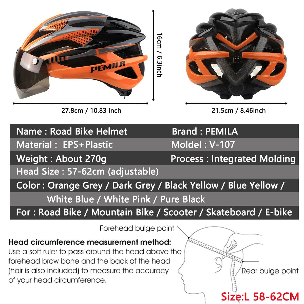 Cycling Helmet With Protective Goggles For Road And Mountain Bike
